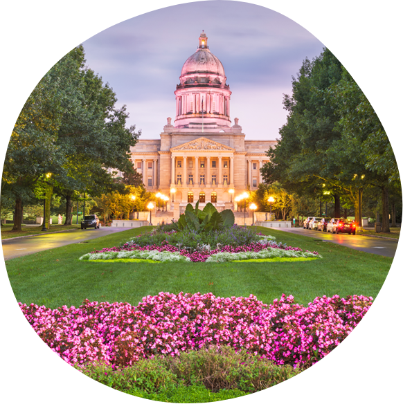 The capitol building of Frankfort Kentucky.